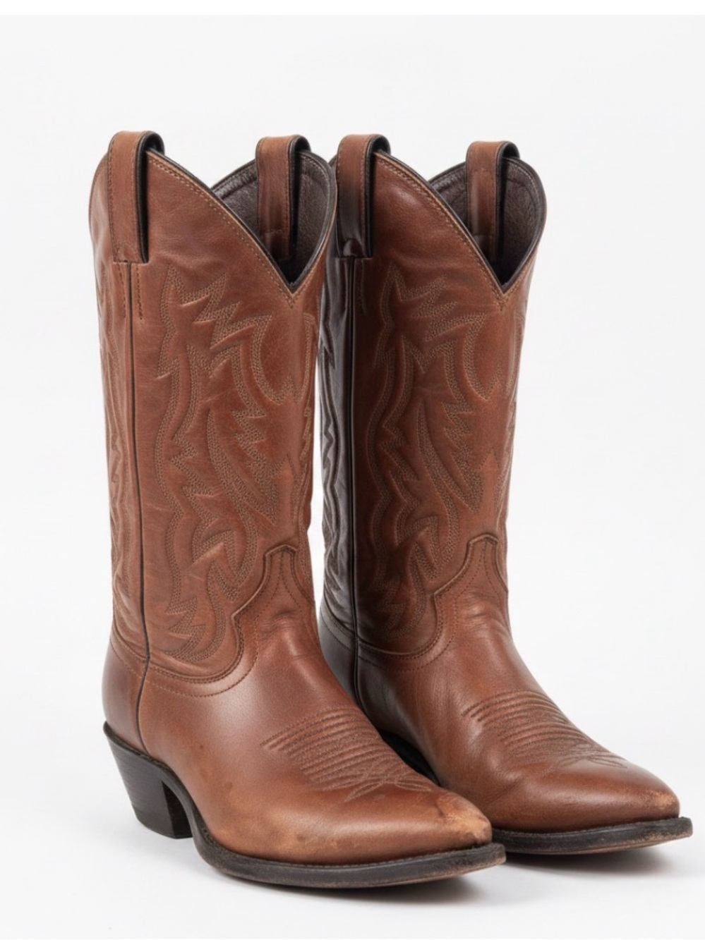 Justin Boots Two-Tone Brown Leather Western Boots
